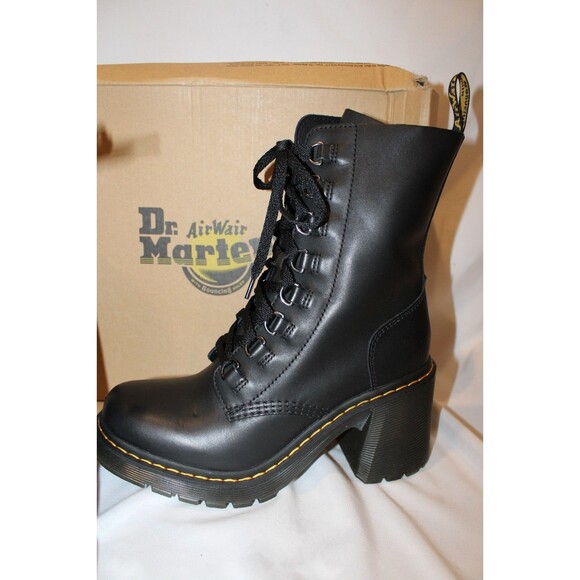 Dr. Martens Women's Black Leather Platform Chesney Lace-Up Boot SZ 10 $200 NIB - Picture 4 of 8